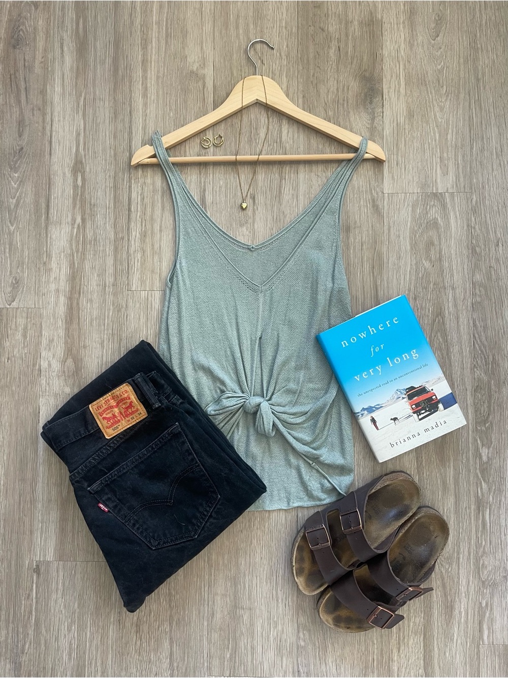 Lululemon x Taryn Toomey Sage Green Tie Front Tank Top Size M
